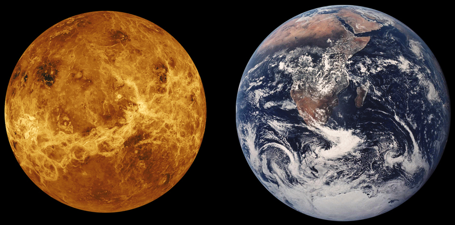 Venus_Earth_Comparison.pngthick, extremely hot (500 deg.C)